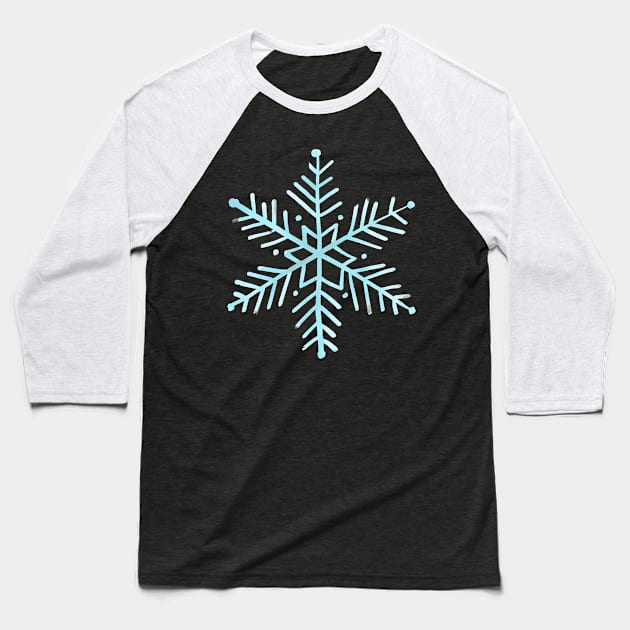 Snowflake in light blue (winter and holidays aesthetic) Baseball T-Shirt by F-for-Fab